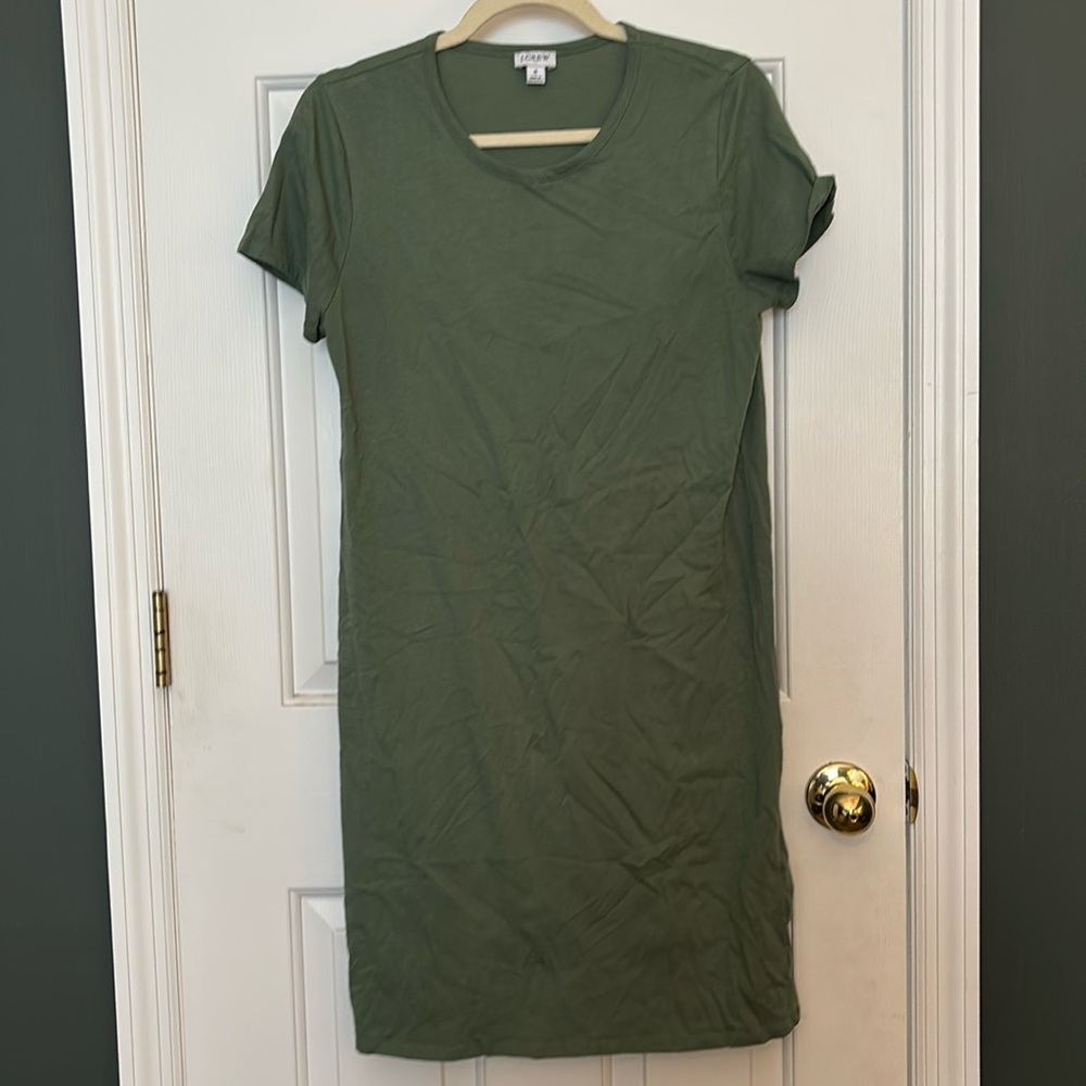 Green J. Crew t-shirt dress